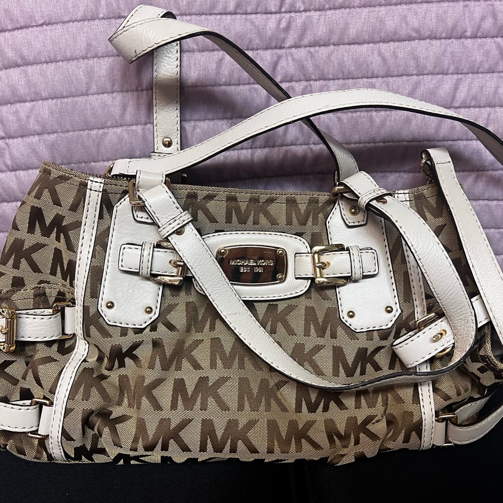 Michael Kors Brown and White Women's Bag